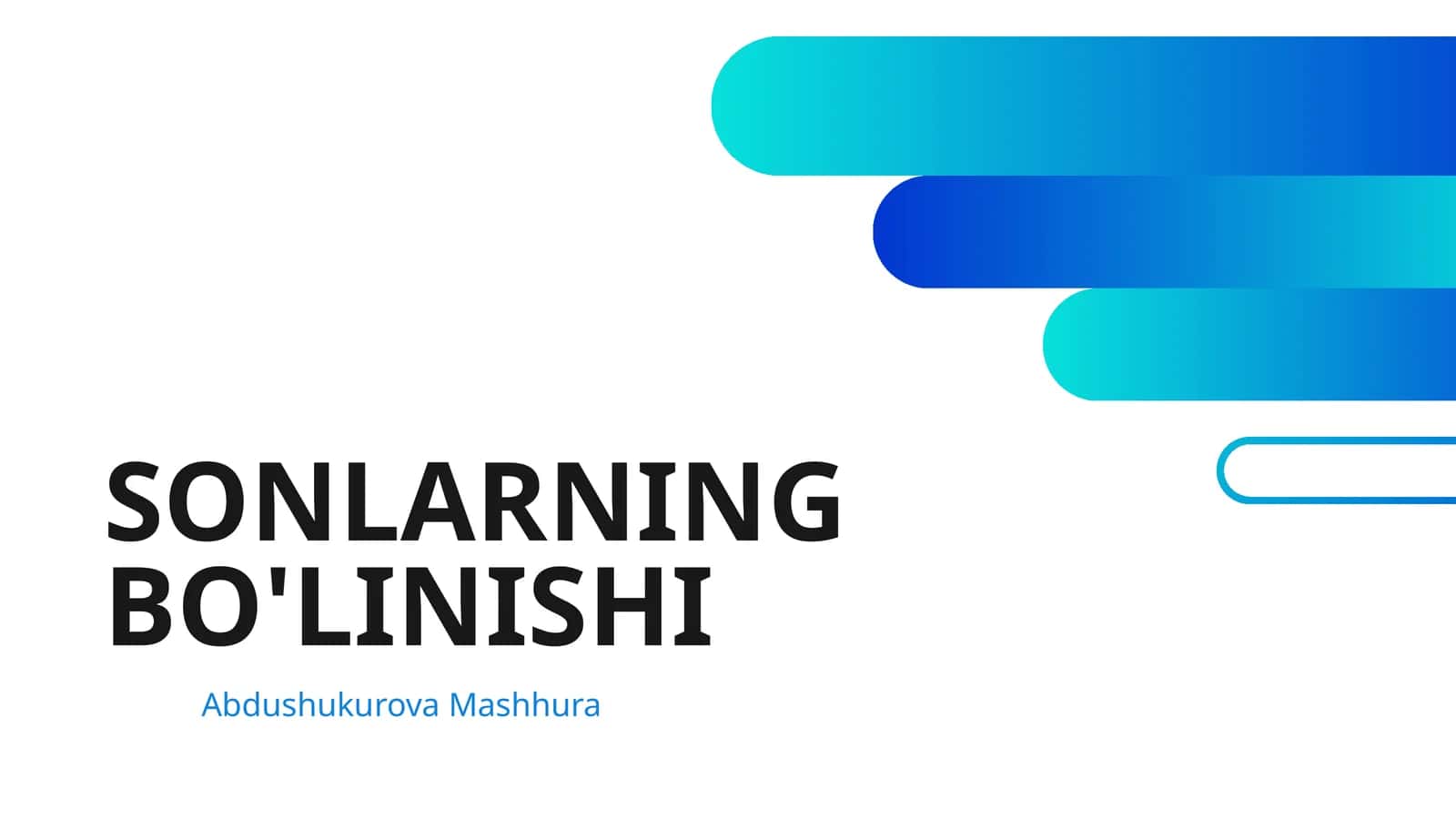 SONLARNING BO'LINISHI 1