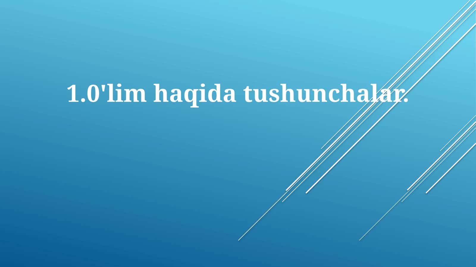 Limit tushunchasi 1