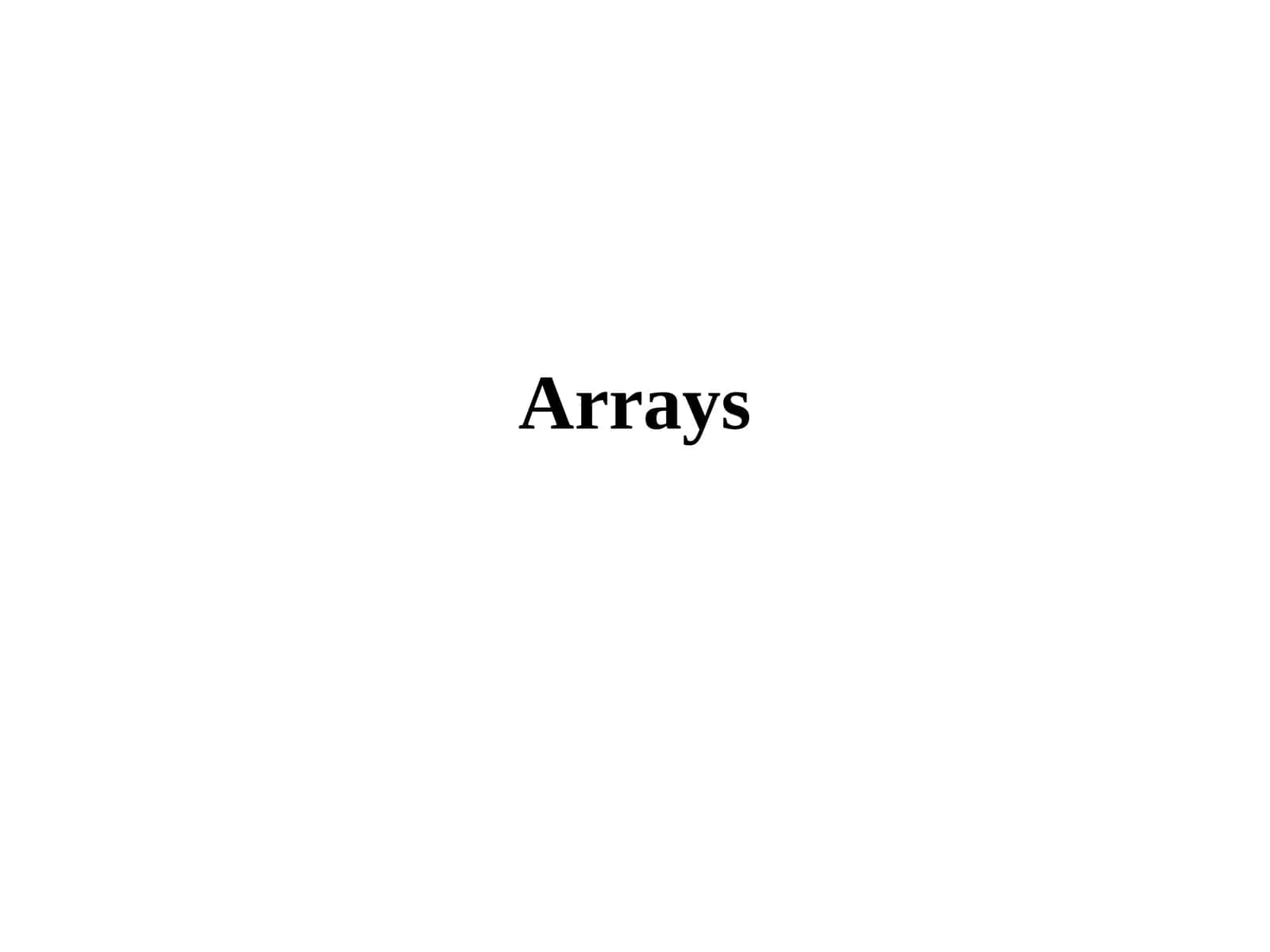Arrays 1