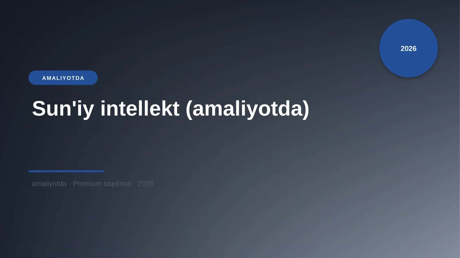 Sun'iy intellekt (amaliyotda) 1