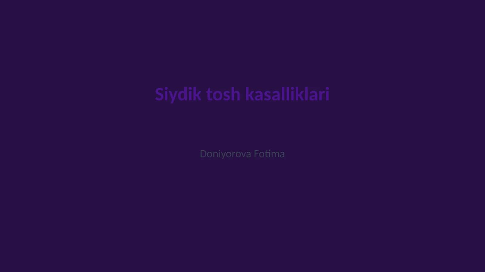 Siydik tosh kasalliklari 1