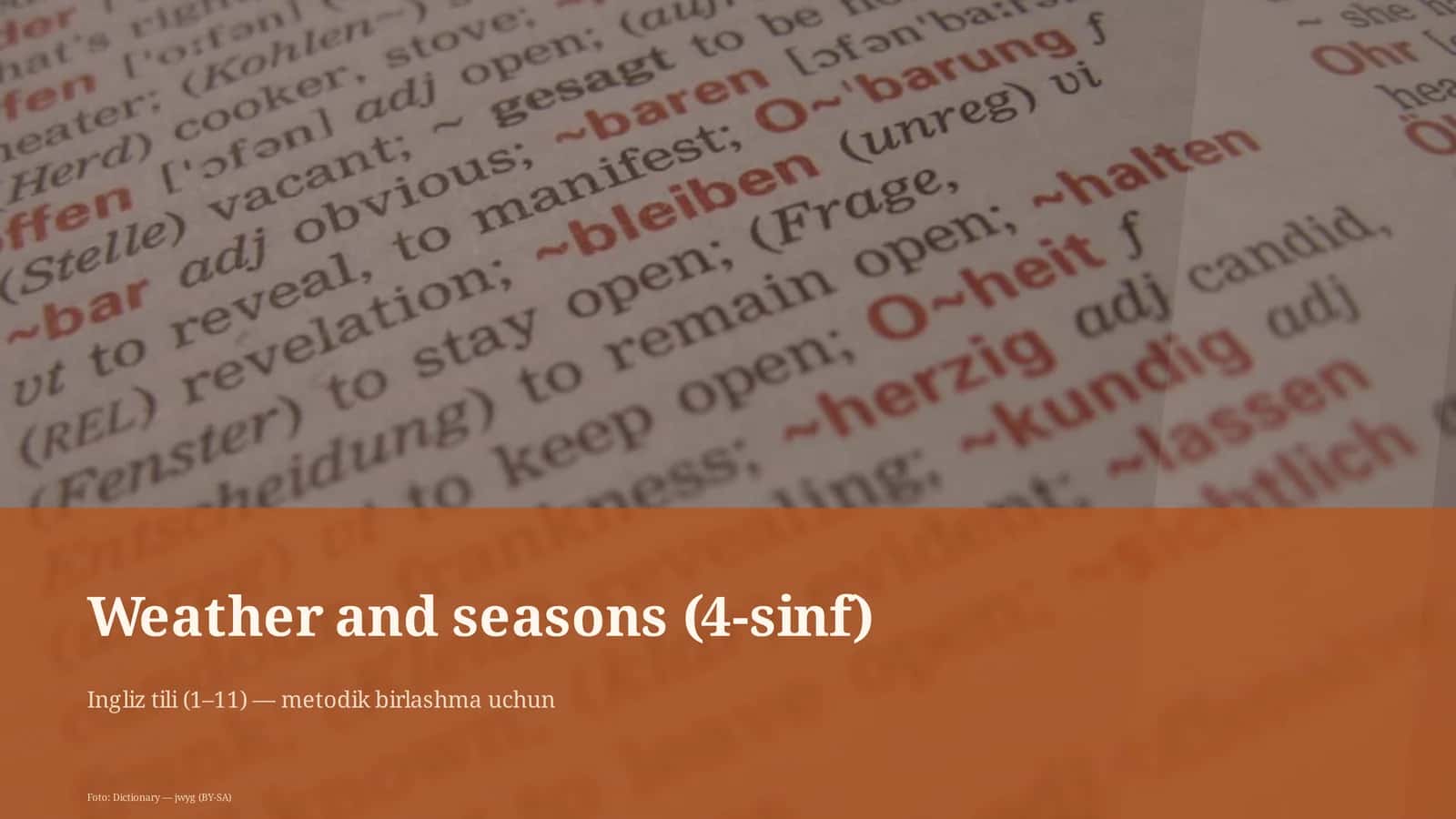 Weather and seasons (4-sinf) 1