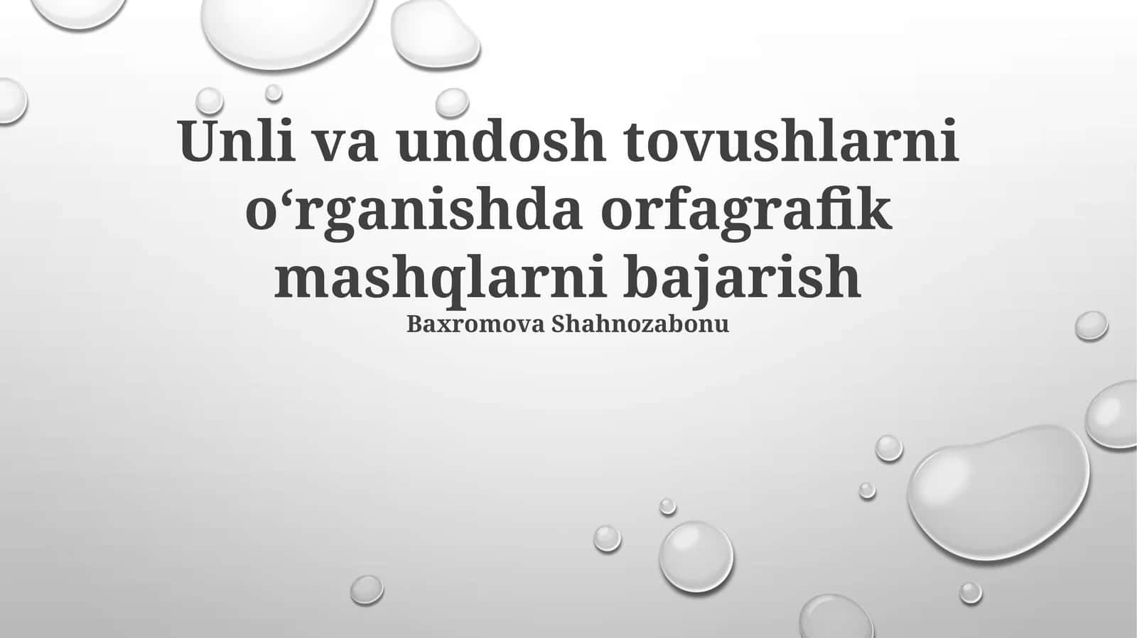 Orfografik Mashqlar 1