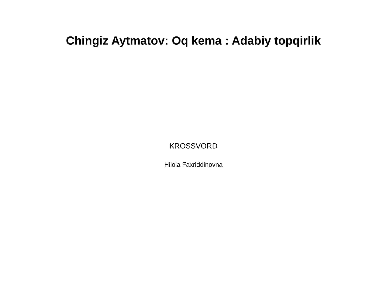 Chingiz Aytmatov-hayoti va ijodi 1