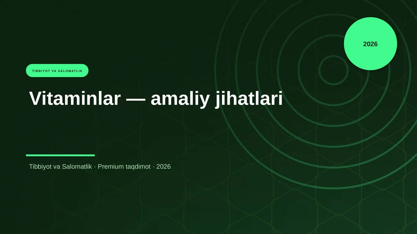 Vitaminlar — amaliy jihatlari 1