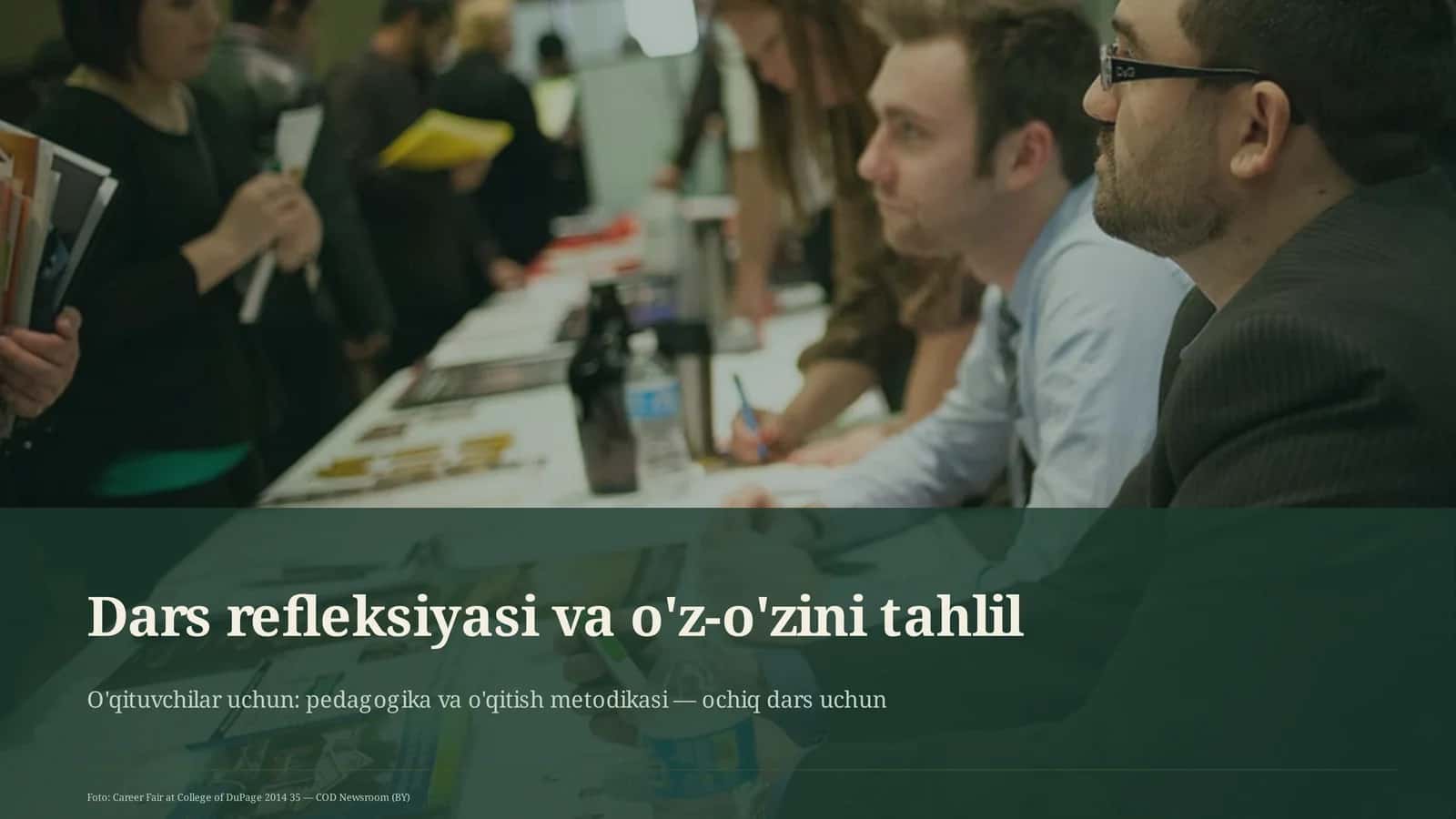 Dars refleksiyasi va o'z-o'zini tahlil 1