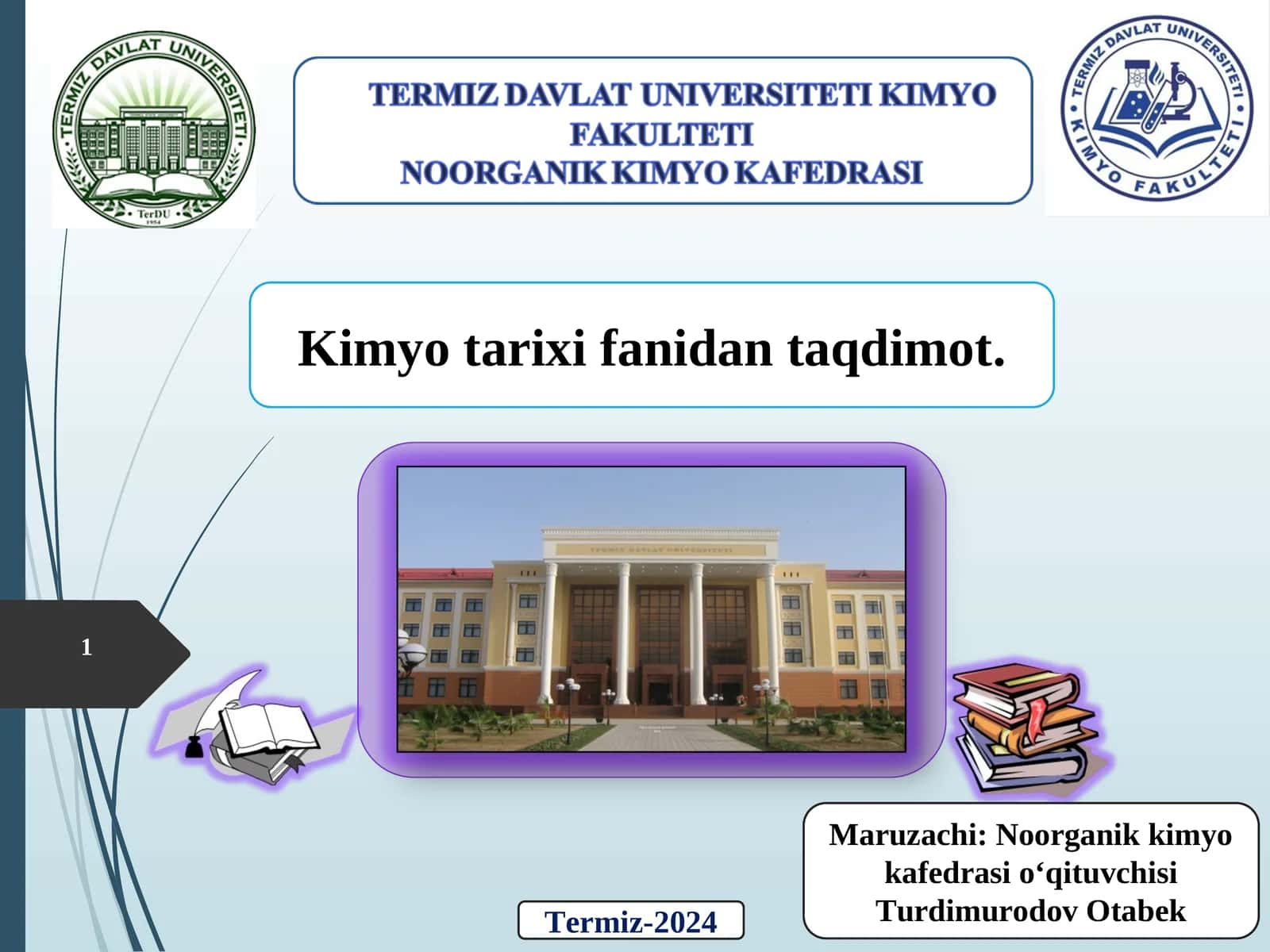 Kimyo tarixi fanidan taqdimot 1