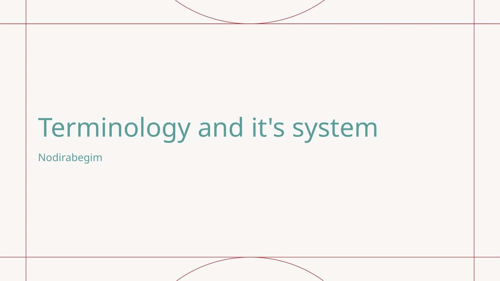 Terminology and it's system 1