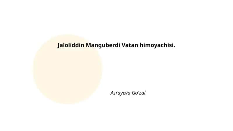 Jaloliddin Manguberdi Vatan himoyachisi 1