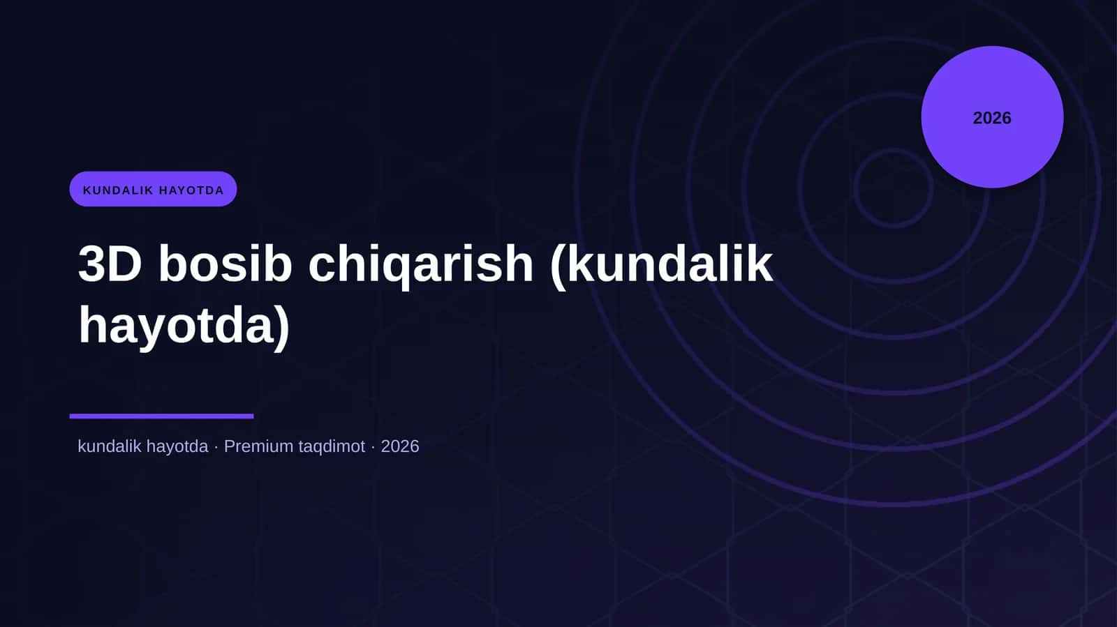 3D bosib chiqarish (kundalik hayotda) 1