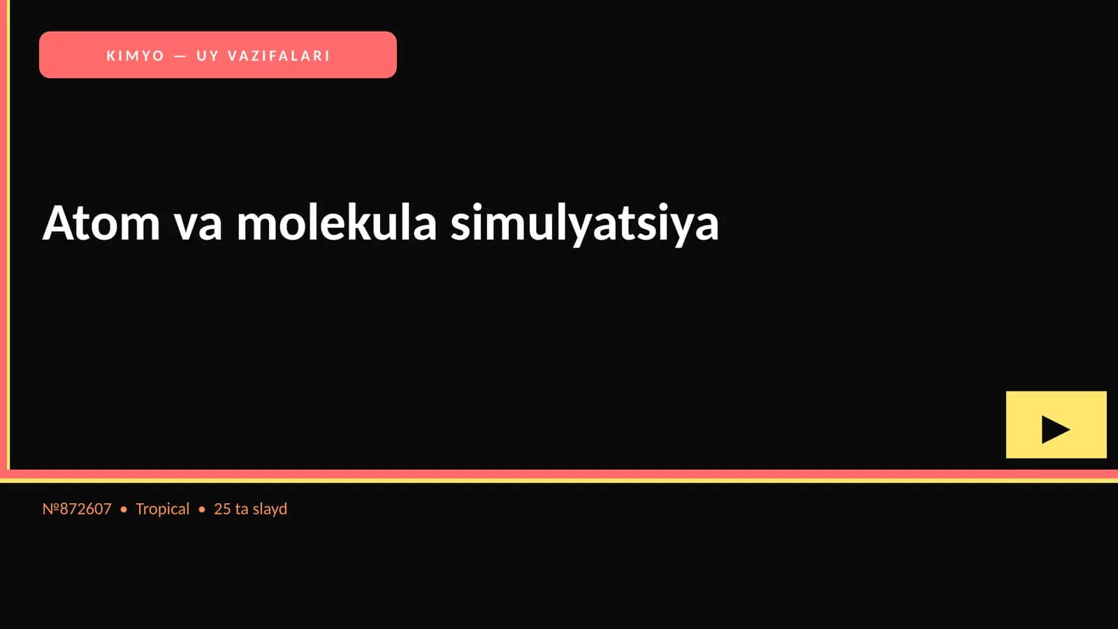 KIMYO — UY VAZIFALARI 1