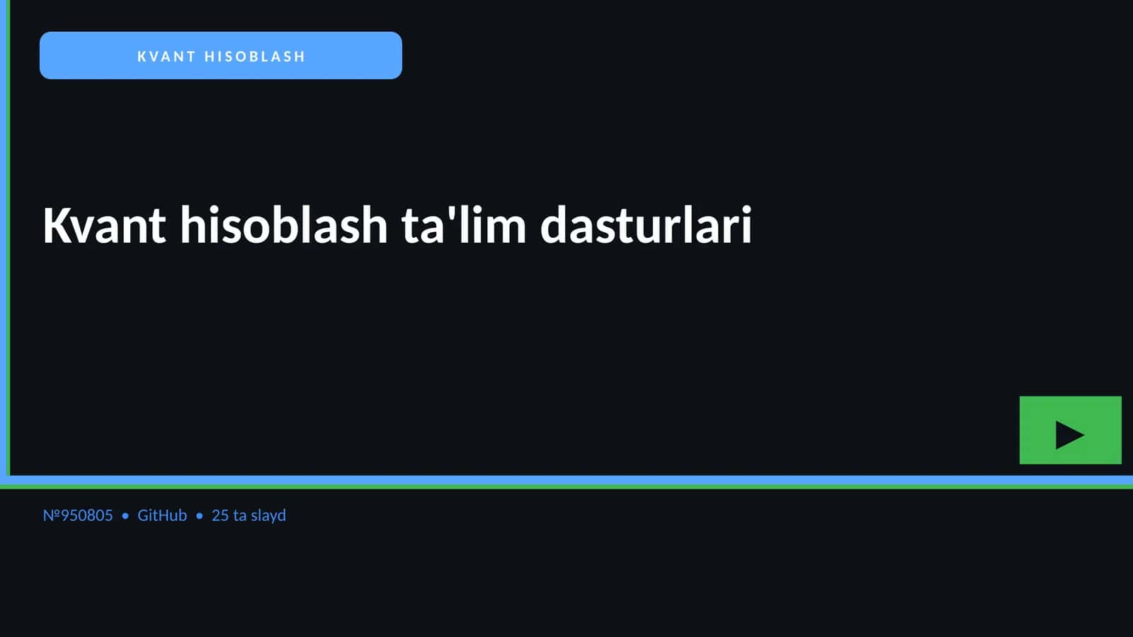 Kvant hisoblash ta'lim dasturlari 1