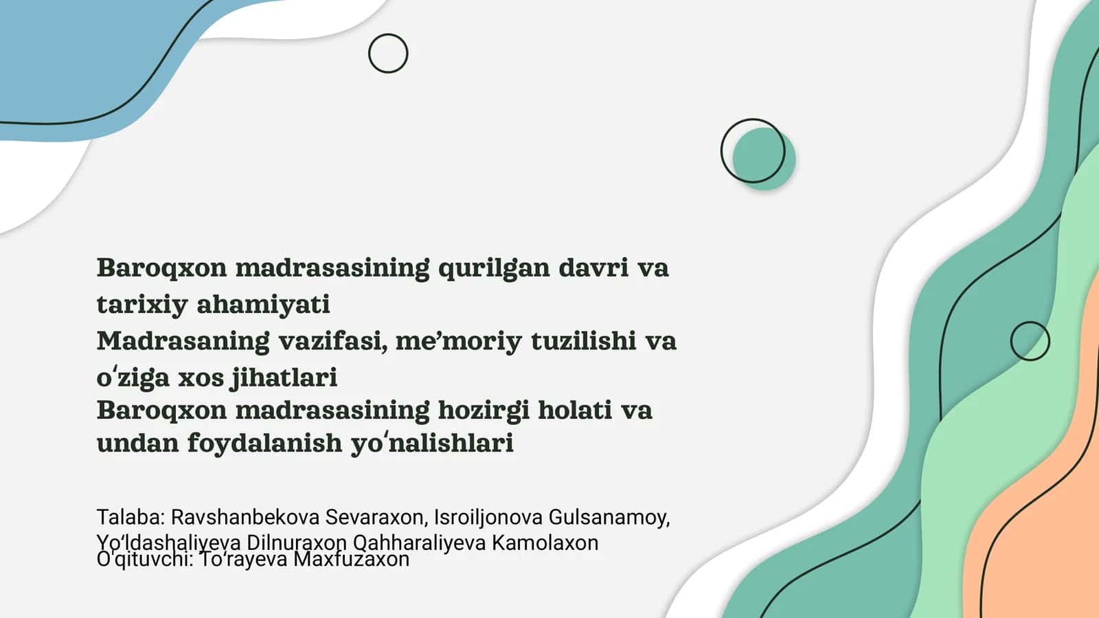 Baroqxon madrasasining qurilgan davri va tarixiy ahamiyati 1