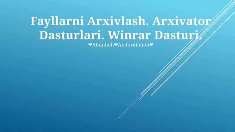 Fayllarni Arxivlash Dasturi 1
