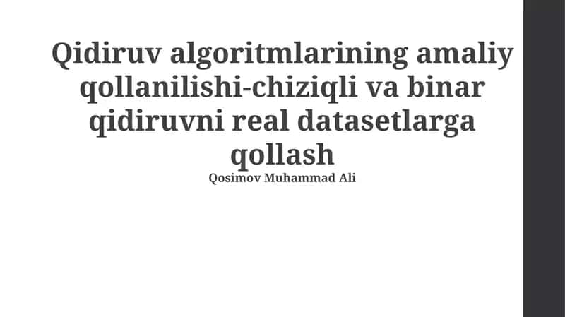 Chiziqli qidiruv algoritmi 1