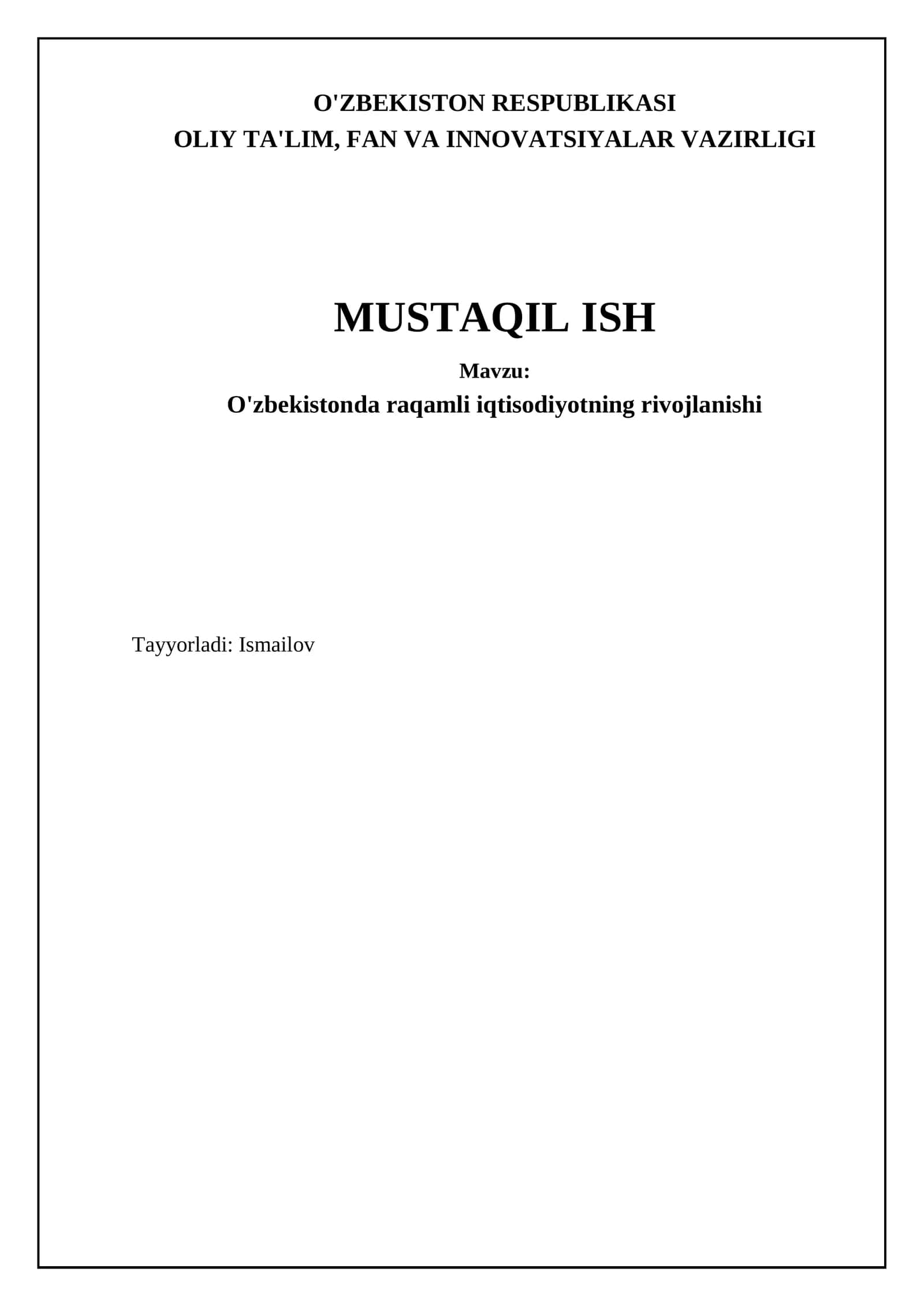 O'zbekistonda raqamli iqtisodiyotning rivojlanishi 1