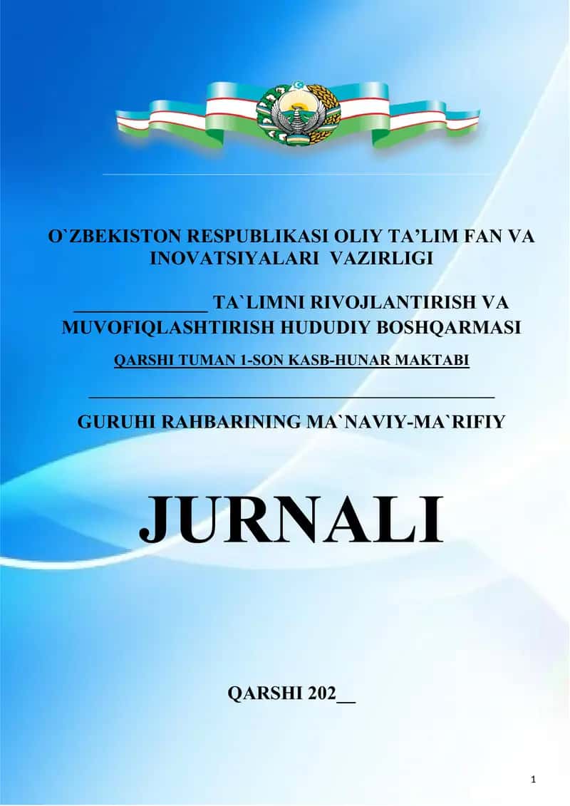 GURUHI RAHBARINING MA`NAVIY-MA`RIFIY   JURNALI 1