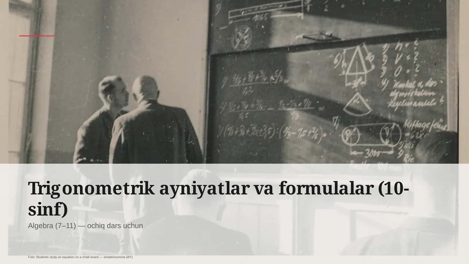 Trigonometrik ayniyatlar va formulalar (10-sinf) 1
