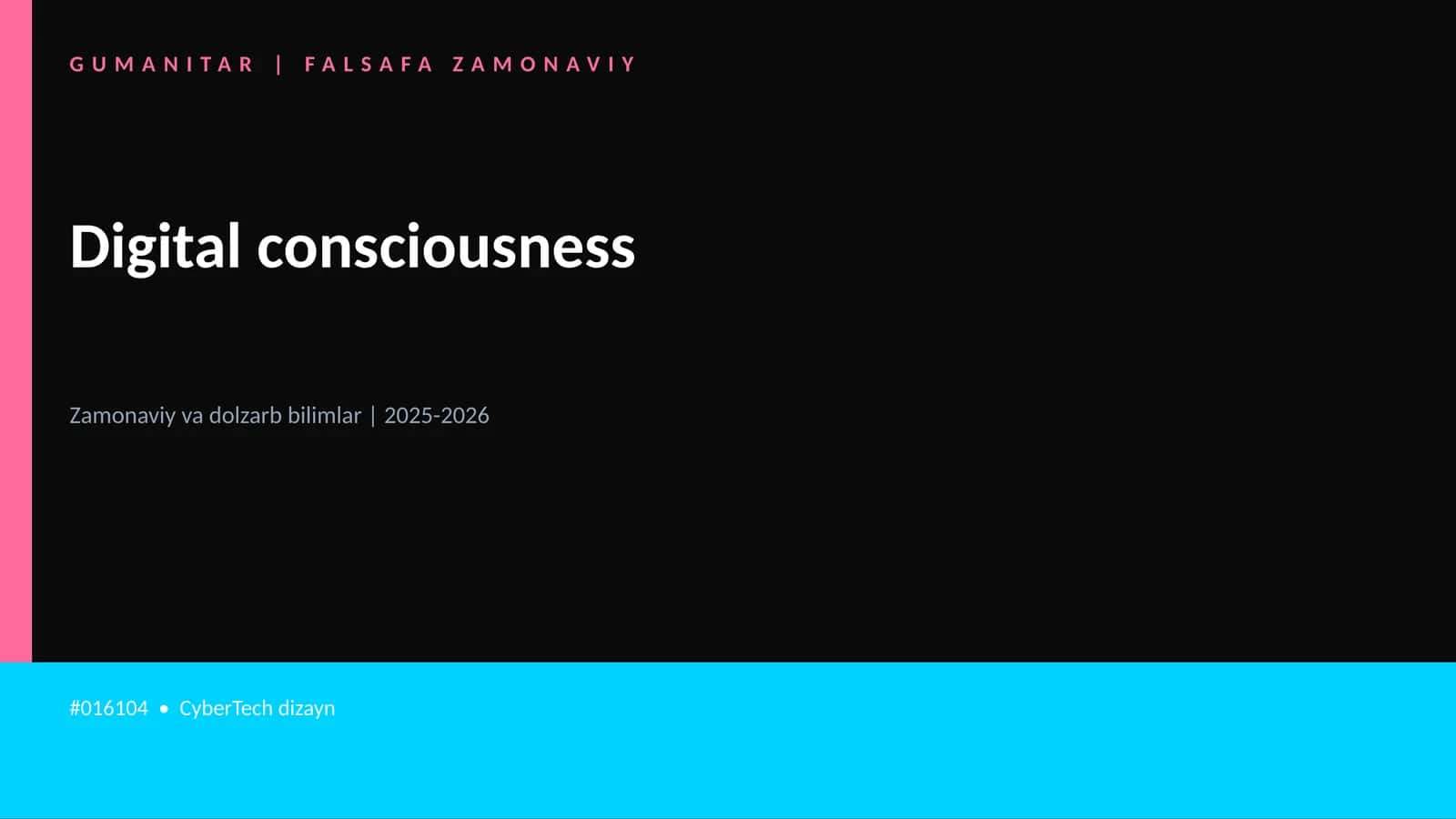 Digital consciousness 1