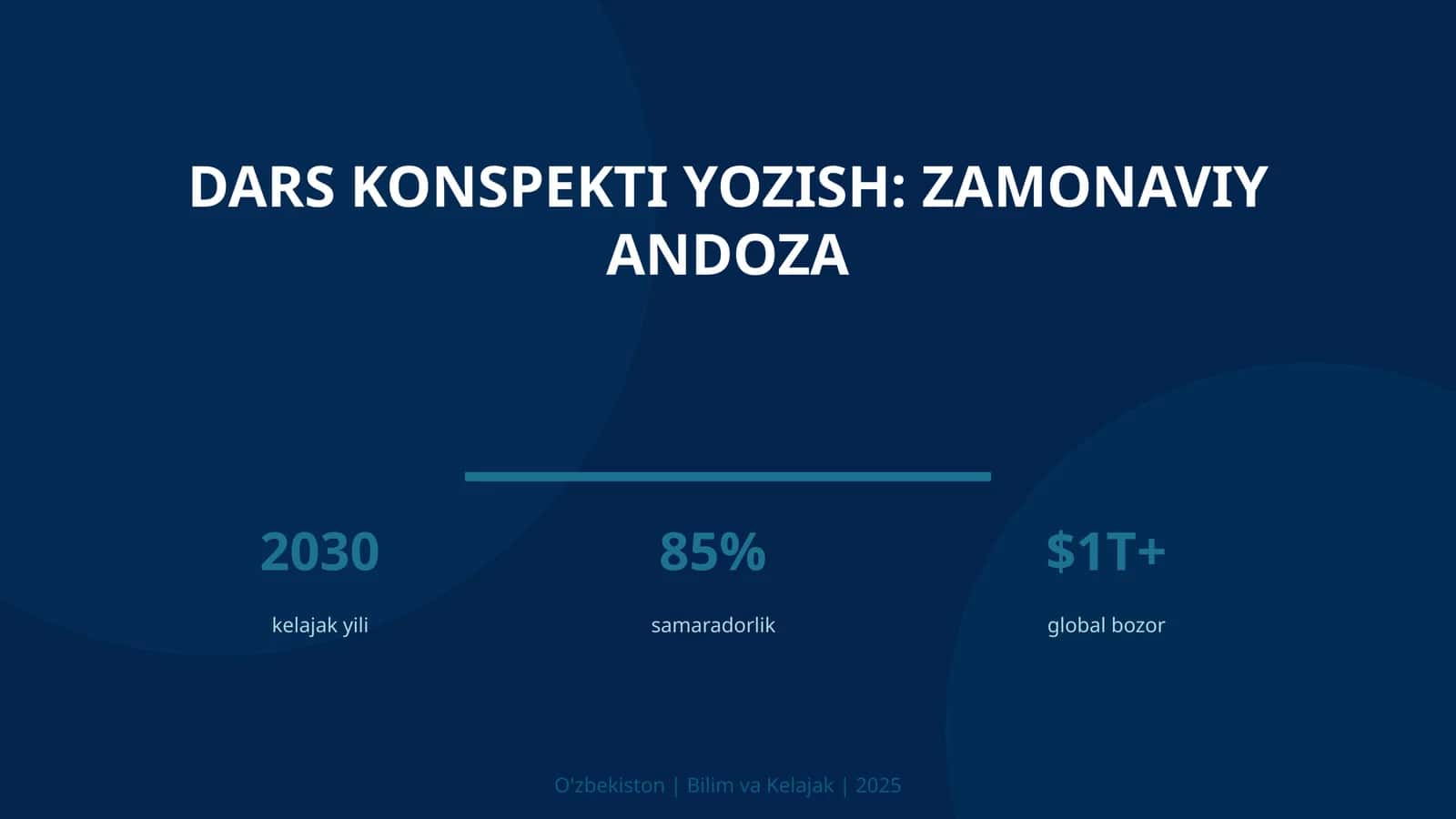 Dars konspekti yozish: zamonaviy andoza 1
