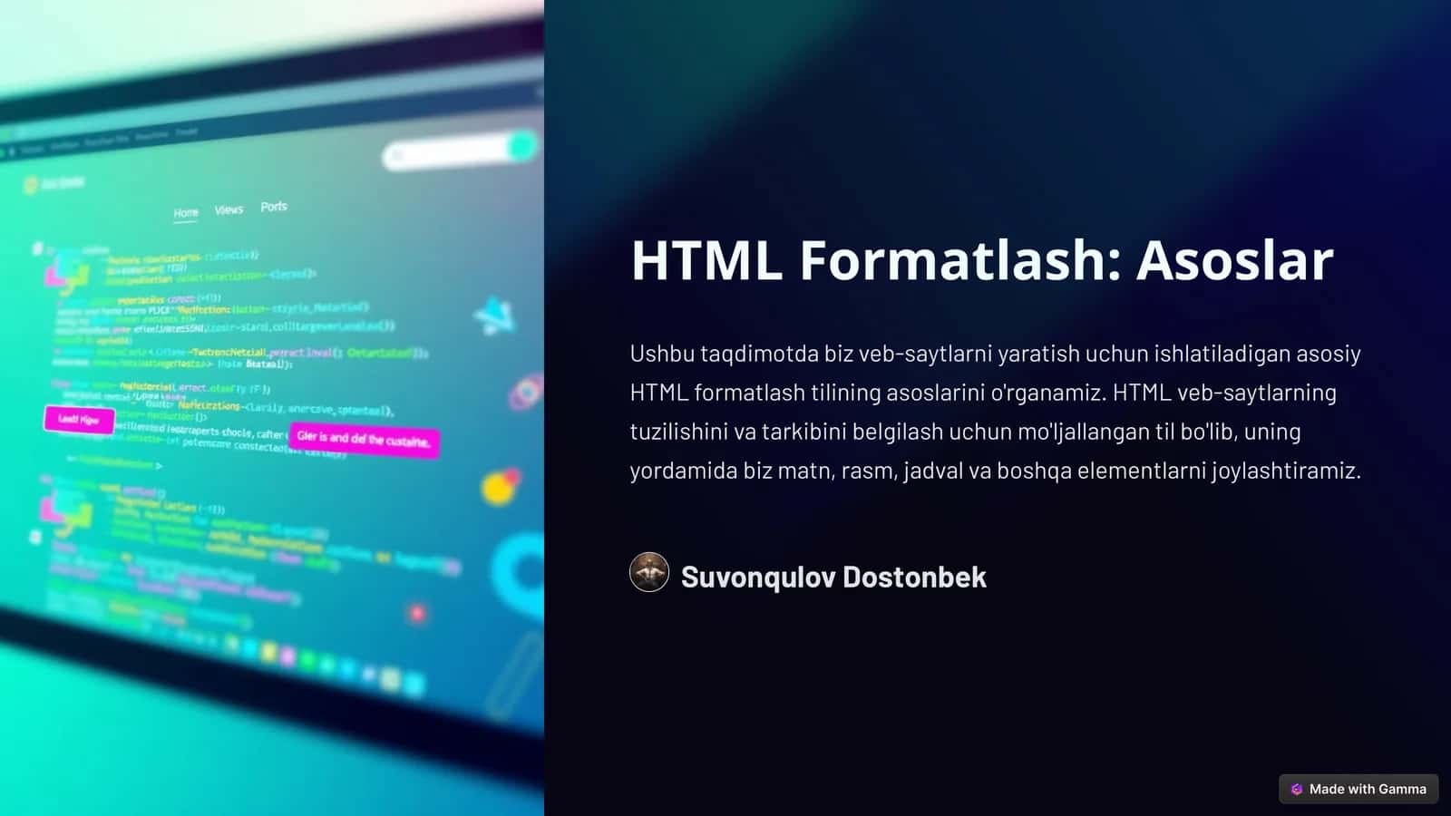 HTML Formatlash: Asoslar 1
