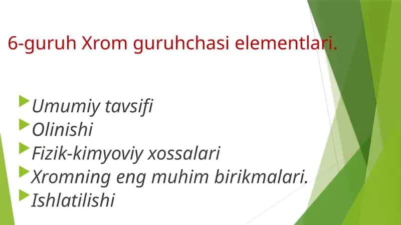 Xromguruhchasi elementlari 1