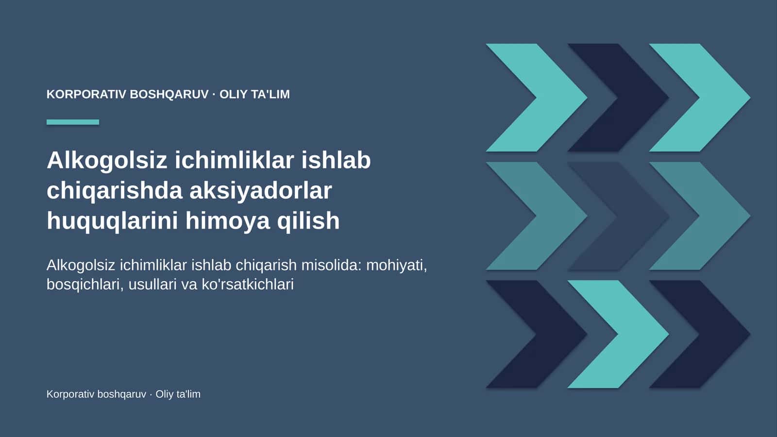 Alkogolsiz ichimliklar ishlab chiqarishda aksiyadorlar huquqlarini himoya qilish 1