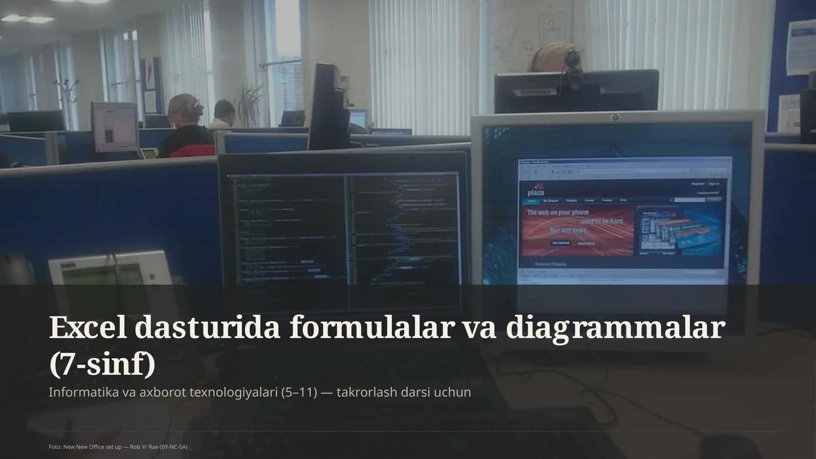 Excel dasturida formulalar va diagrammalar (7-sinf) 1