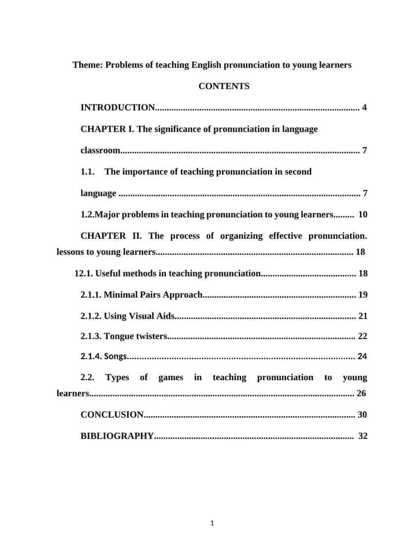 Problems of teaching English pronunciation to young learners 1