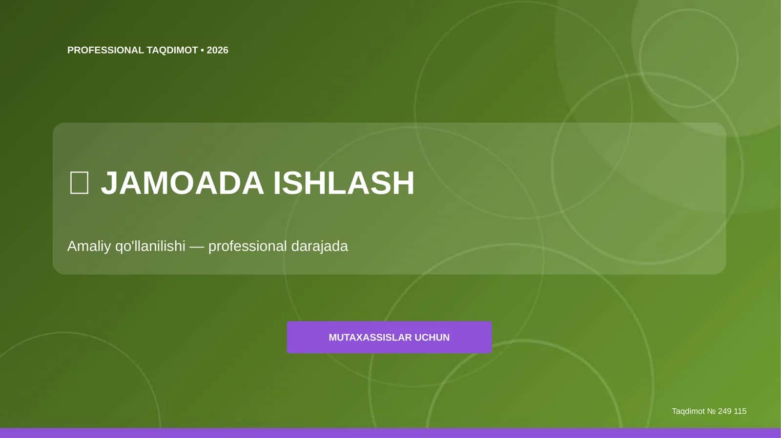 PROFESSIONAL TAQDIMOT • 2026 1