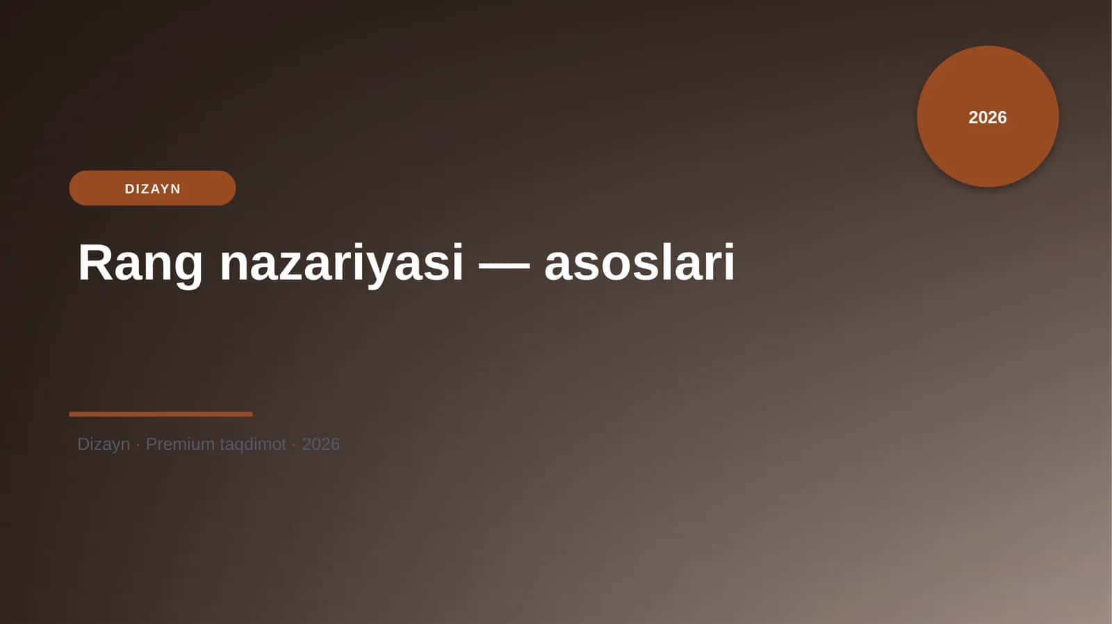 Rang nazariyasi — asoslari 1