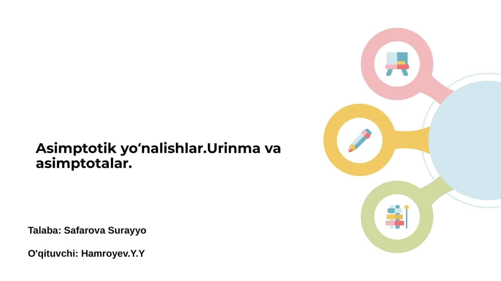 Asimptotik yoʻnalishlar.Urinma va asimptotalar 1