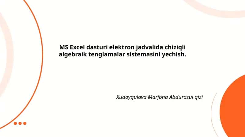 MS Excel dasturi 1