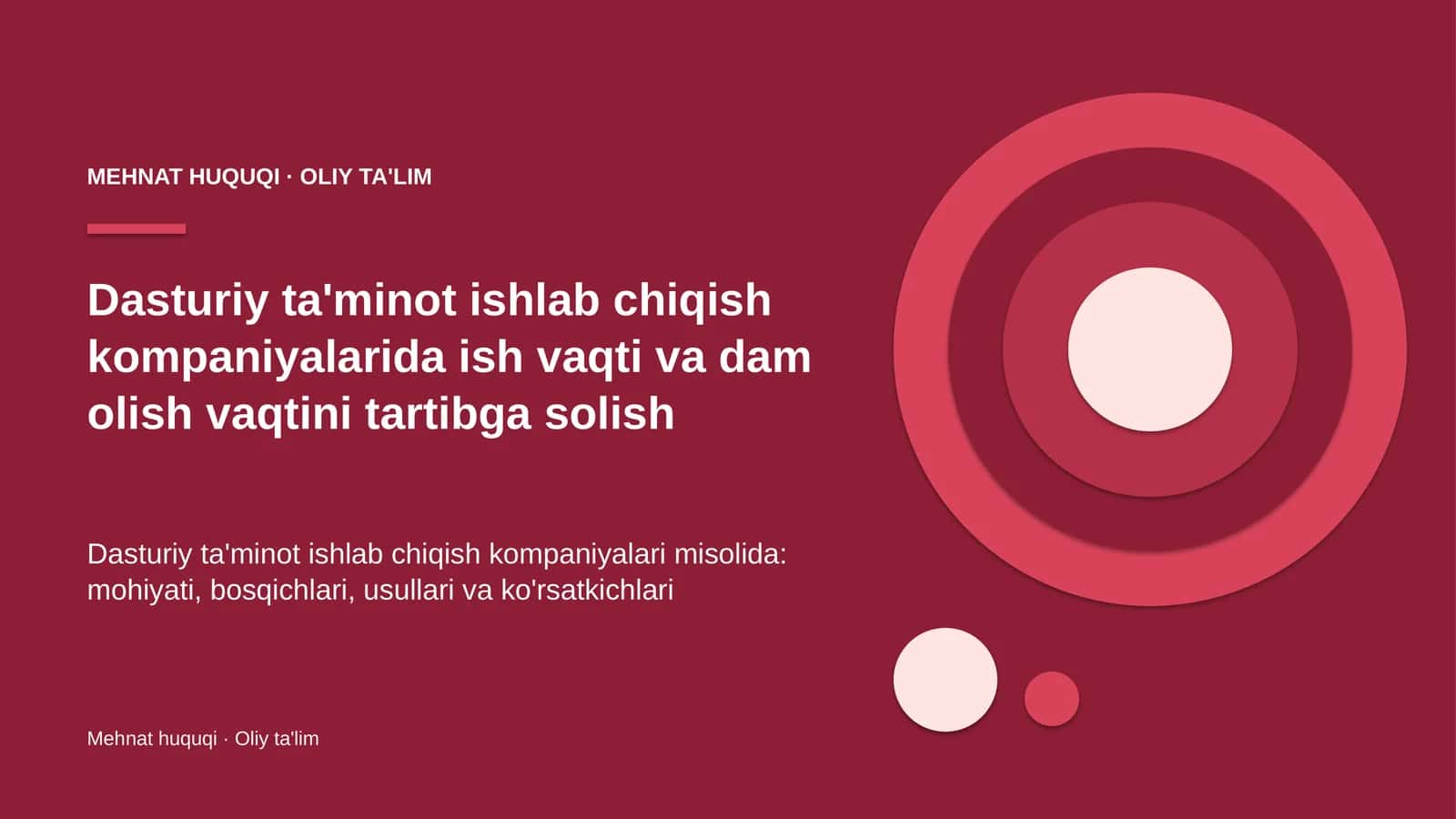 Mehnat huquqi · Oliy ta'lim 1