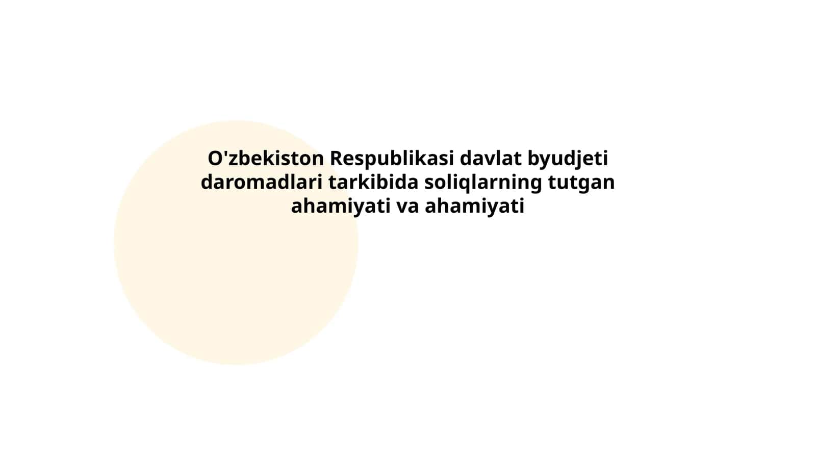 Soliq tushumlarining davlat byudjeti daromadlaridagi ulushi 1