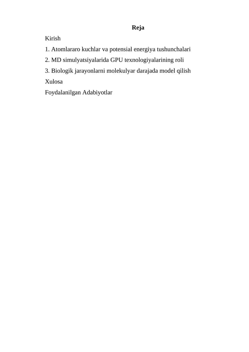 Molekulyar dinamik simulyatsiyalari 1