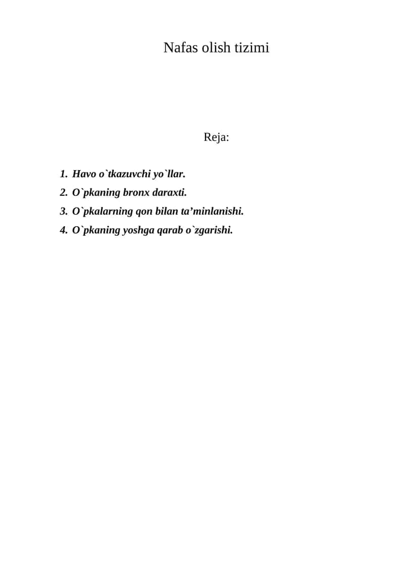 Nafas olish tizimi 1