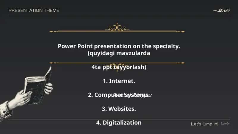 Power Point presentation on the specialty 1