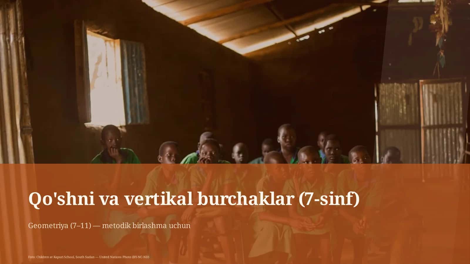 Qo'shni va vertikal burchaklar (7-sinf) 1