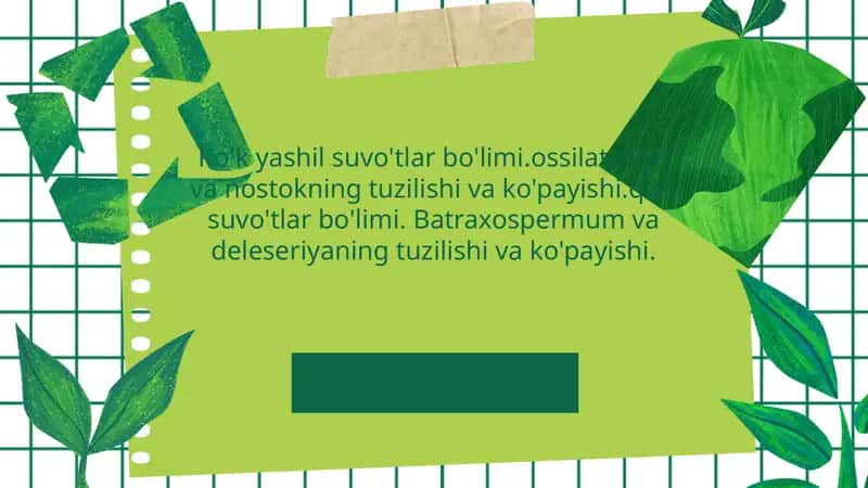 Ko'k yashil suvo'tlar bo'limi 1