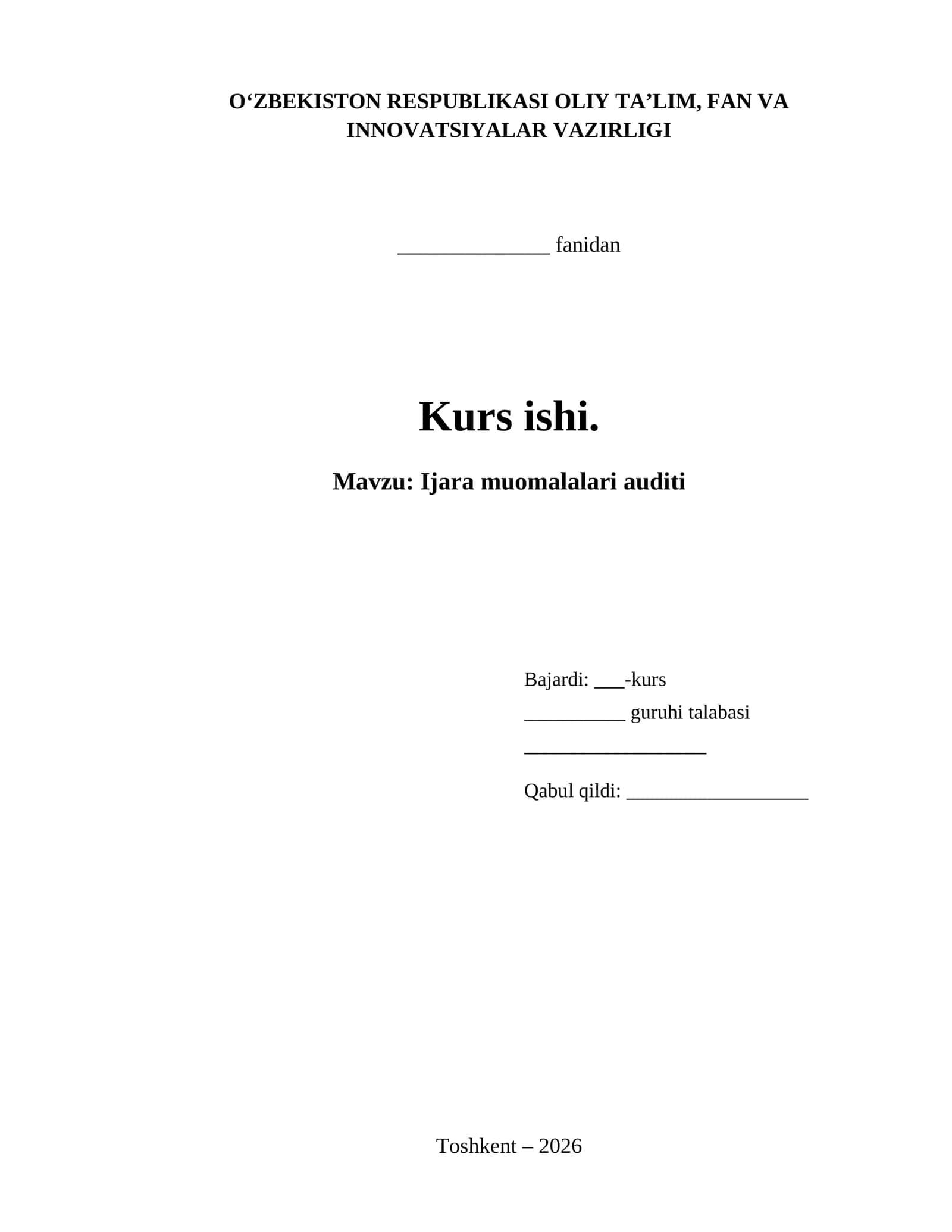 Ijara muomalalari auditi 1