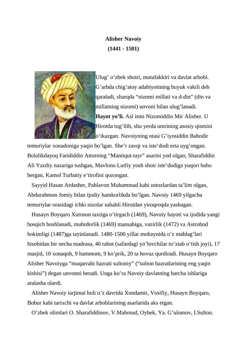 Alisher Navoiy 1