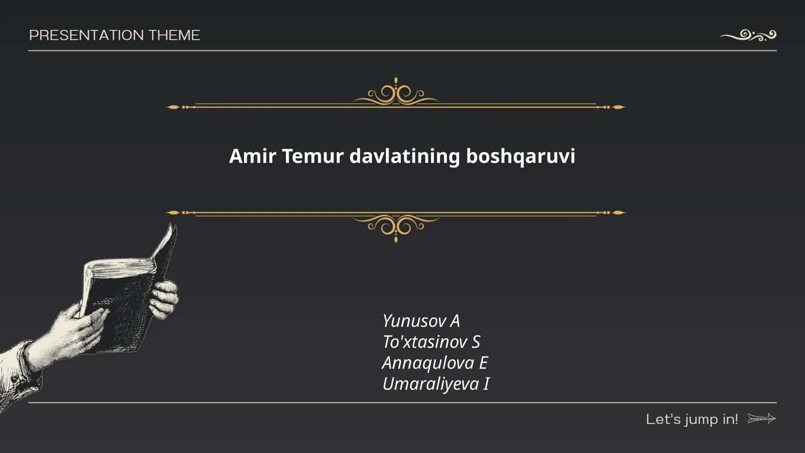 Amir Temur davlatining boshqaruvi 1