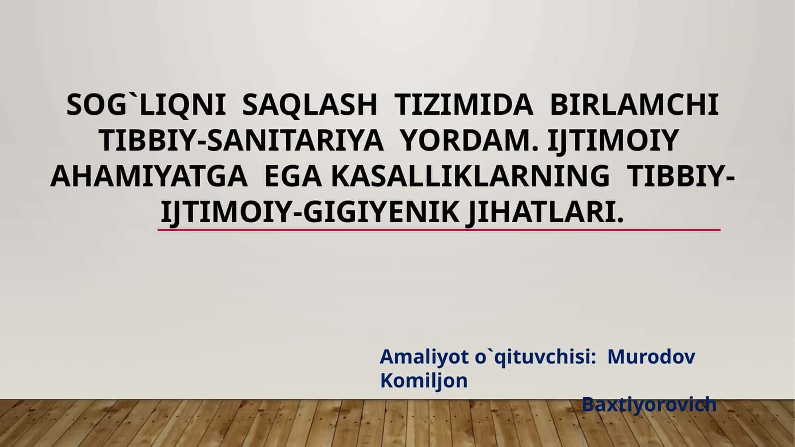 Sog`liqni saqlash tizimi dasturi 1