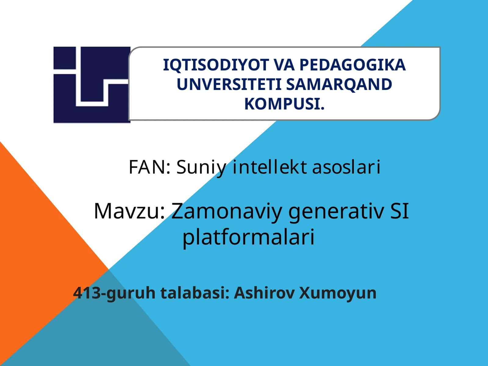 Zamonaviy Generativ SI Platformalari 1