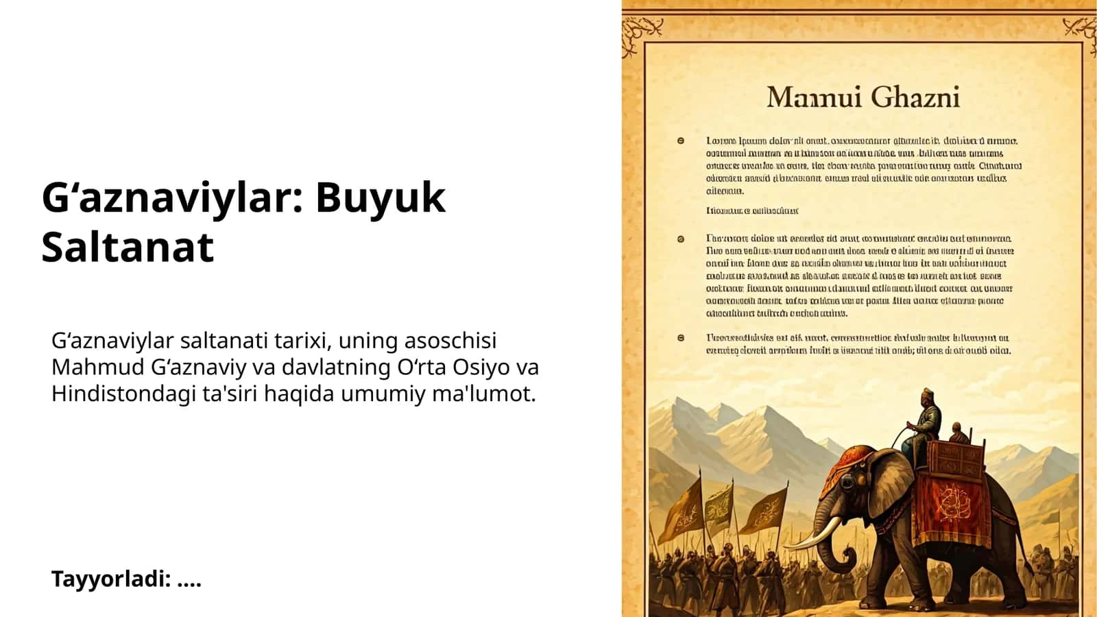 G‘aznaviylar: Buyuk Saltanat 1