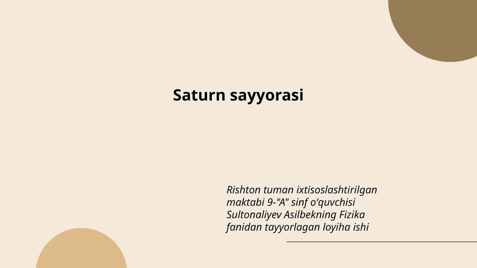 Saturn sayyorasi 1