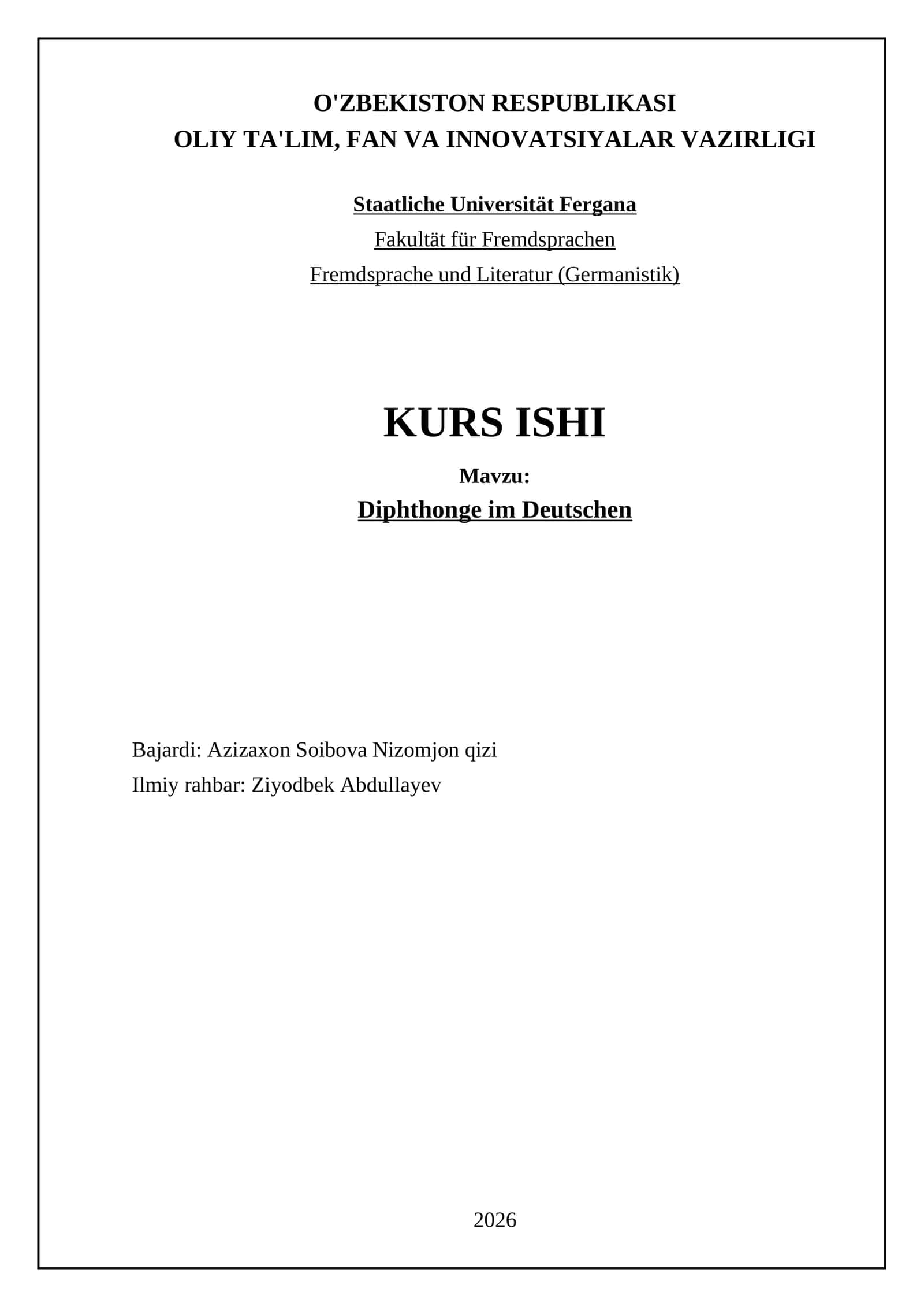 Diphthonge im Deutschen 1