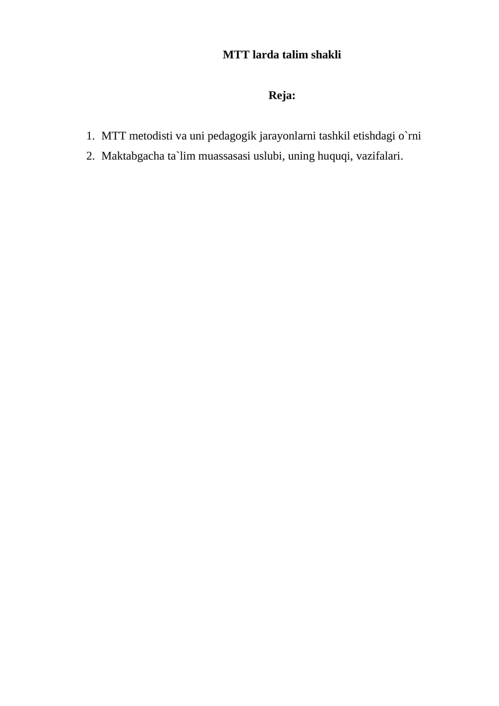 MTT larda talim shakli 1