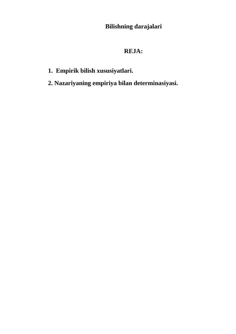 Bilishning darajalari 1